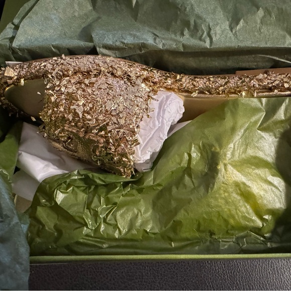 Tory Burch Glittering Gold Slide Sandals - Picture 4 of 9